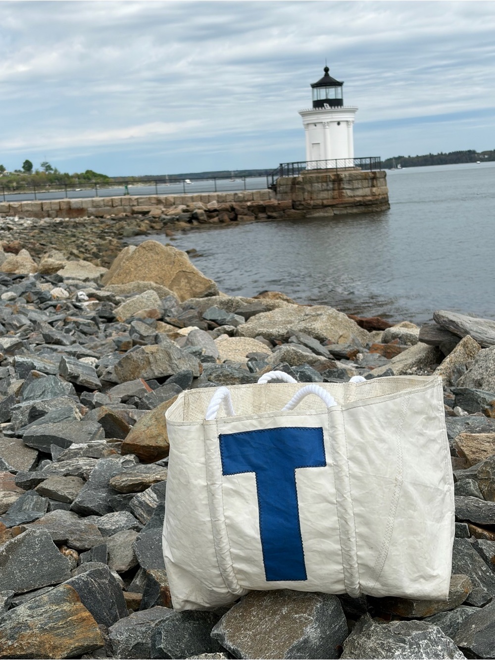 Sea bags of Maine. Large.   with Navy T Initial. Born and raised in Maine.